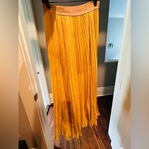 BCBGMaxAzria Mustard Yellow Maxi Skirt